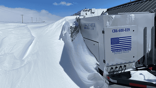 Circuit breaker - 6 trailer in the snow in North Dakota.