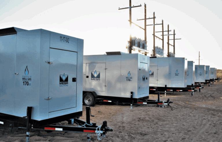 Mesa Power Solutions 170kw natural gas generators lined up.