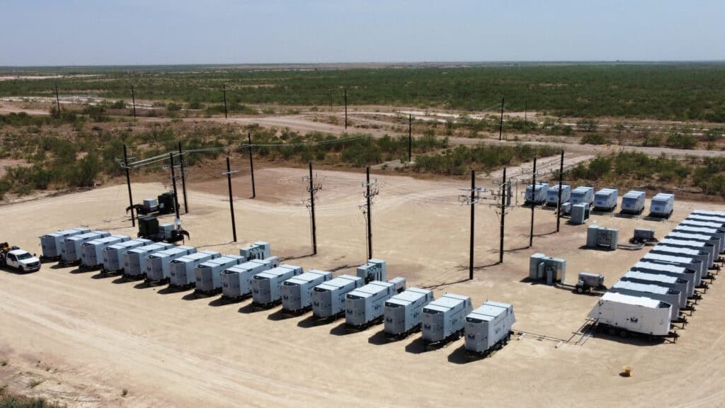 An aerial drone image of a natural gas generator microgrid to supplement the problems microgrids can solve.