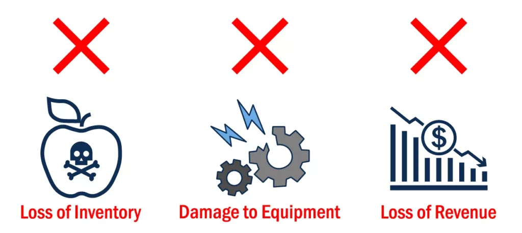 Bad outcomes from not having backup power at a grocery store.