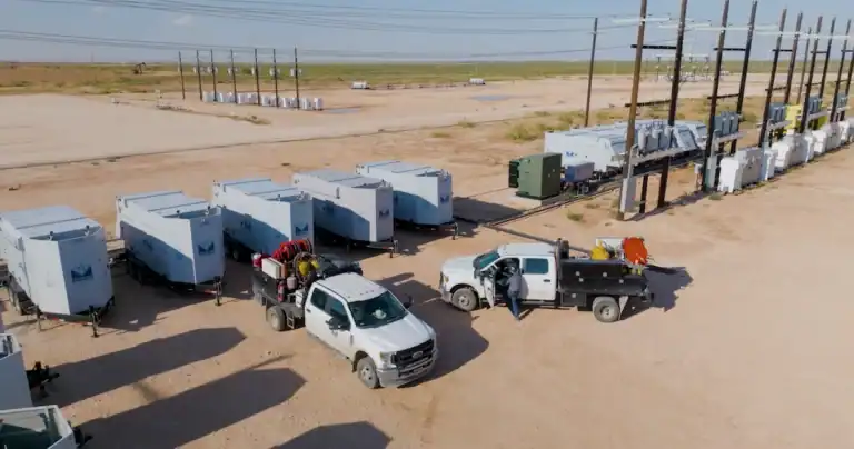Resilient natural gas powered generators from Mesa Power Solutions set up as a microgrid in Texas.
