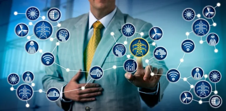 Microgrid Electrical Design, power producer. A stock image used to show how an electrical microgrid can produce power or energy in many ways.