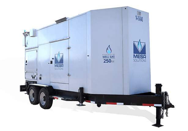 250kW generator with a transparent background from Mesa Power Solutions.