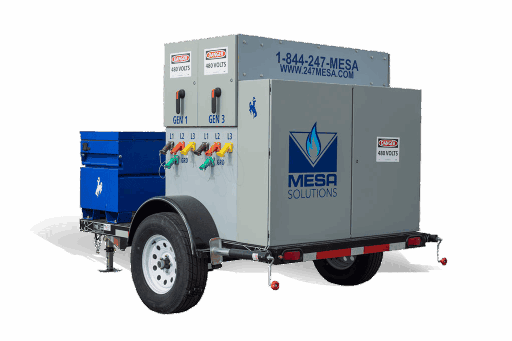 An image of a Mesa Power Solutions panel trailer with a transparent background.