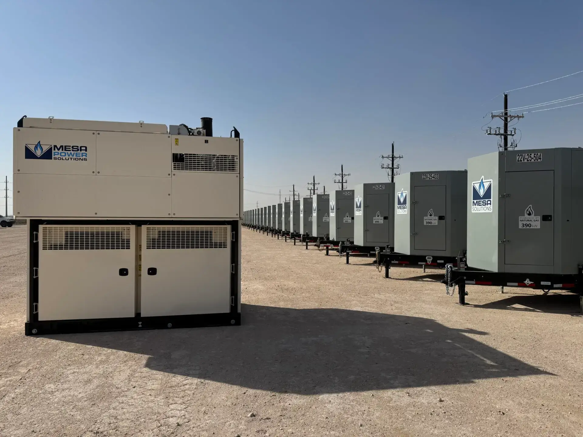 Microgrid with Mesa natural gas generators and Mesa PowerCore