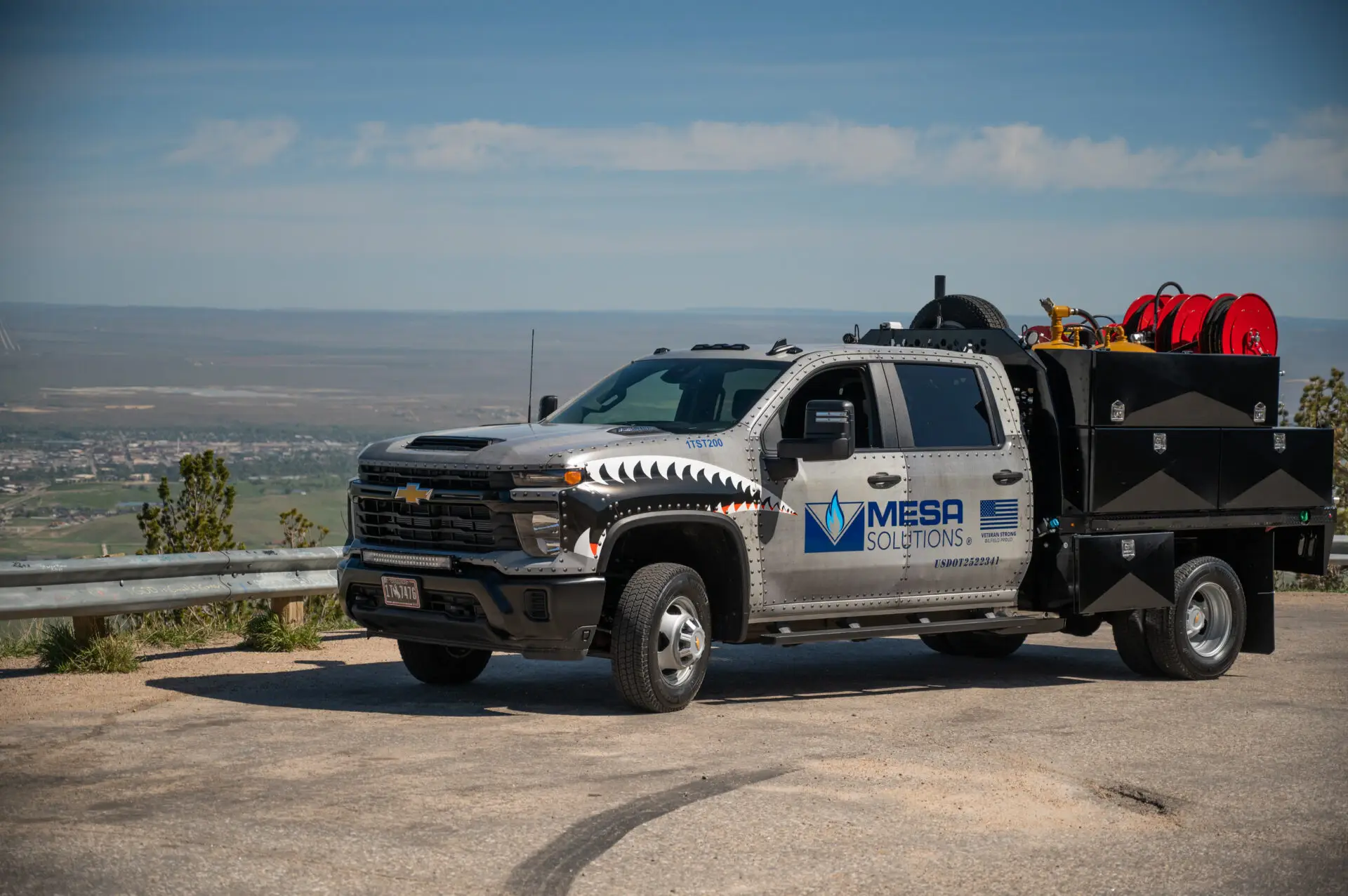 Mesa's 200th truck on top of a hill