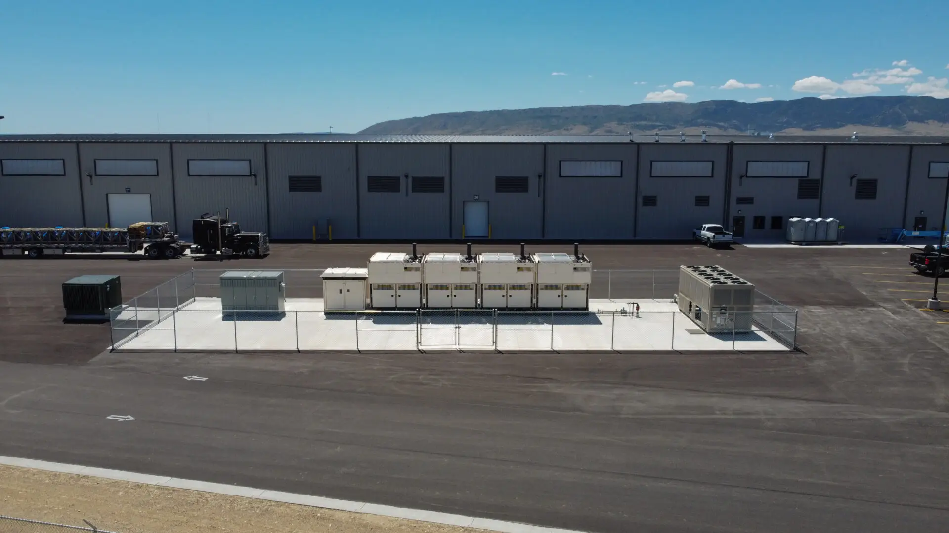 Natural Gas Generators on a factory site.